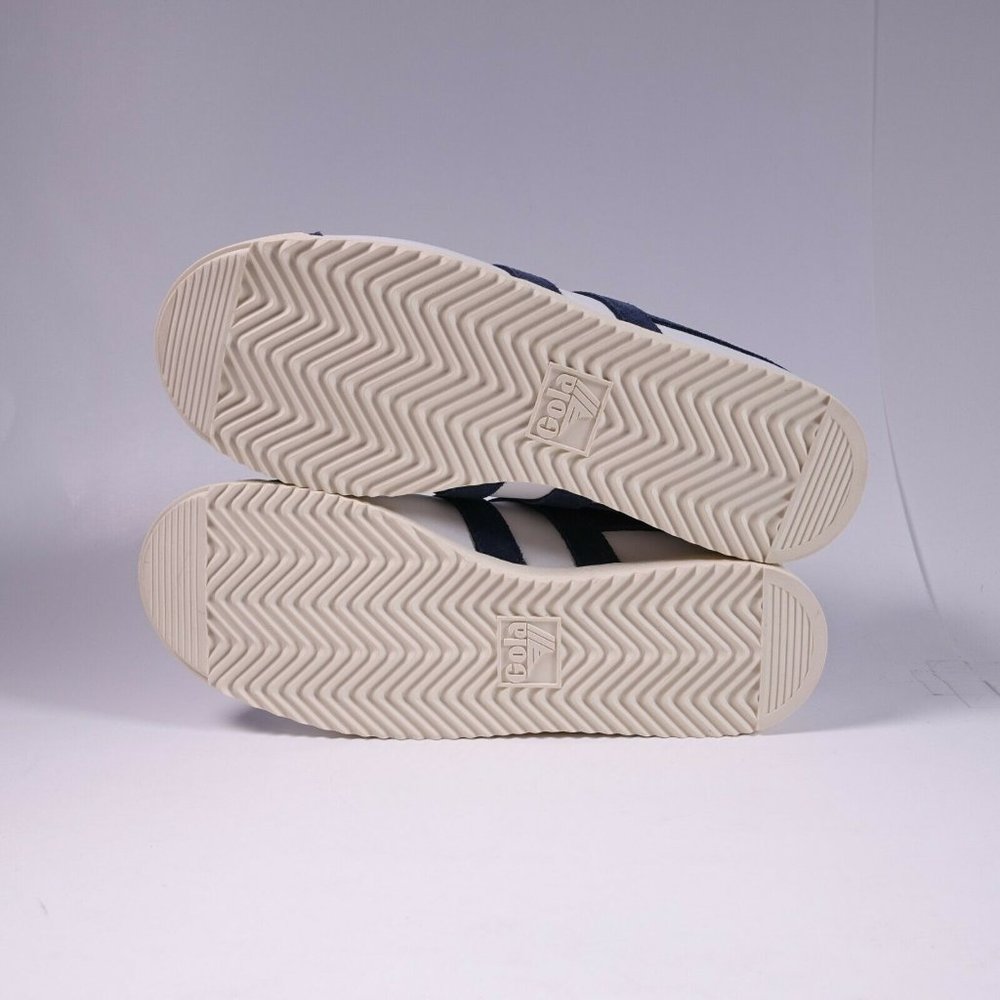 Gola Bullet Leather Sneakers CLA157 White/Navy - Picture 5 of 12
